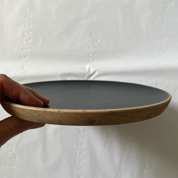 H&M Wooden Black Dinner Plate - Picture 3 of 5